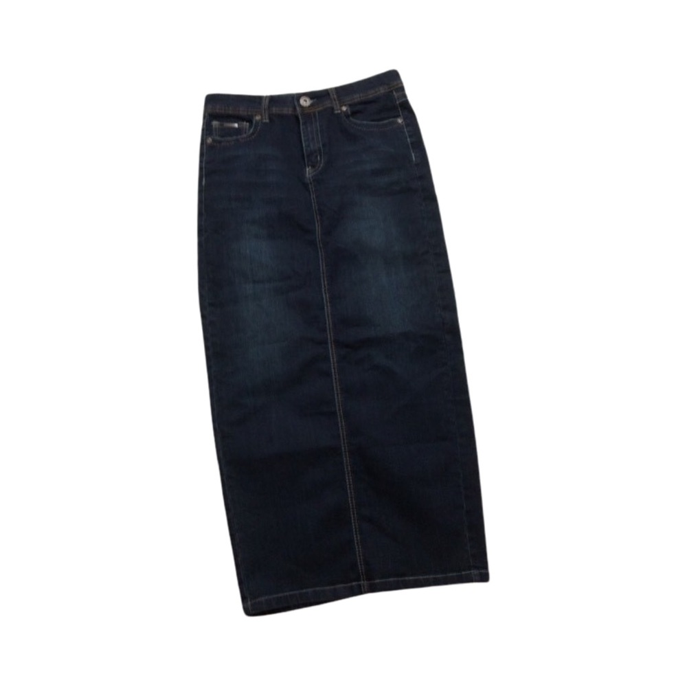 Carreli Jeans Womens Sally Denim Maxi Skirt With Back Slit Size 28 Blue Modest